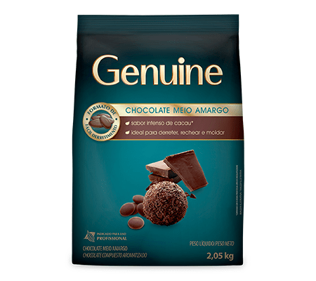 Chocolate Genuine Gotas Meio Amargo 2,05 kg CARGILL